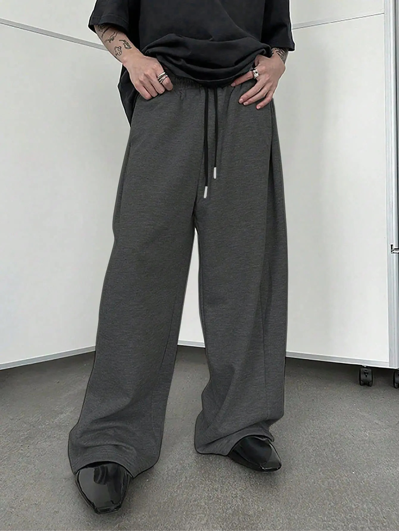 Mens Sweatpants Straight Fit Joggers for Sports and Streetwear Loose Oversized Casual Pant Drawstring Multipocket Men Long Pant 251024 - view 6