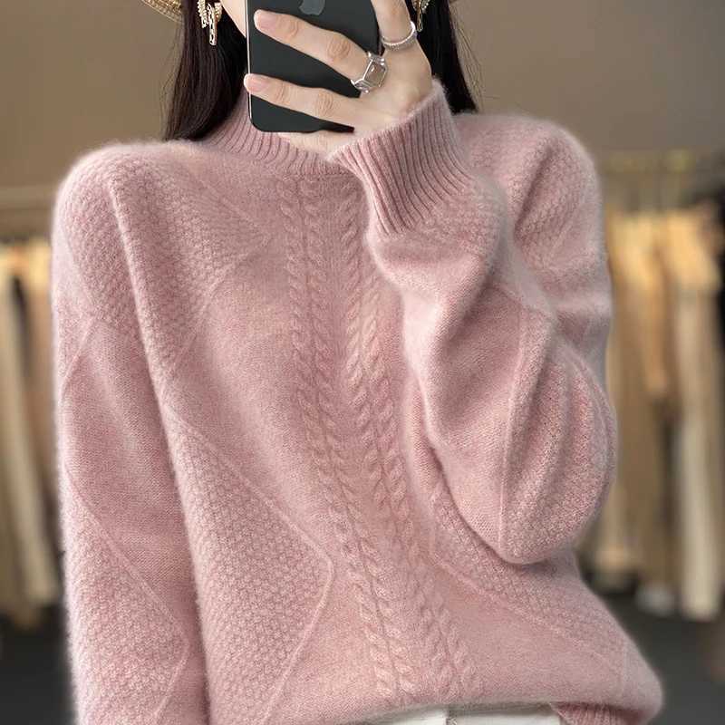 Half Turtleneck Sweater Womens Autumn Winter Casual Soft Solid Color Pullovers Korean Knitted Jumper Female Thicken SweatersT251025