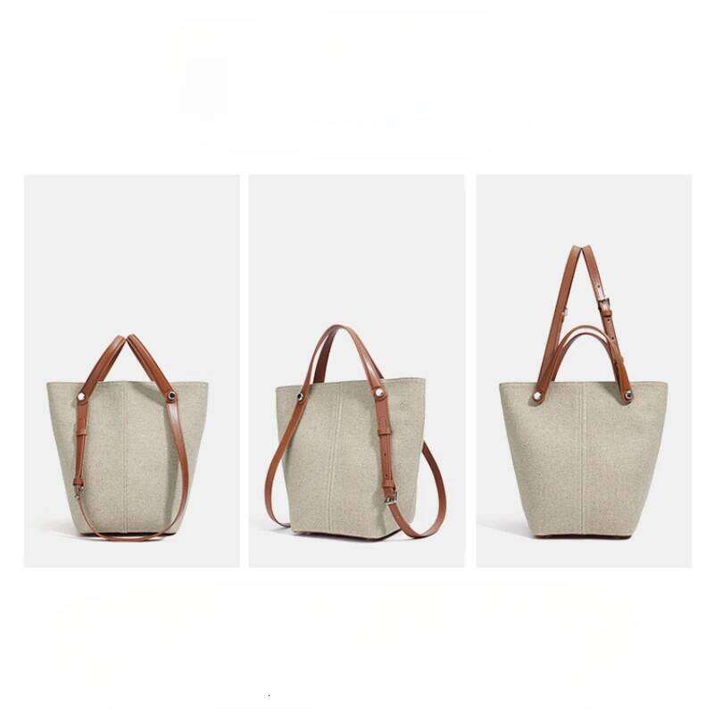 New High-End Genuine Leather Commuter Shoulder Fashion Women's Vintage Bucket Handbags Casual Niche Designe Underarm Bag 1025