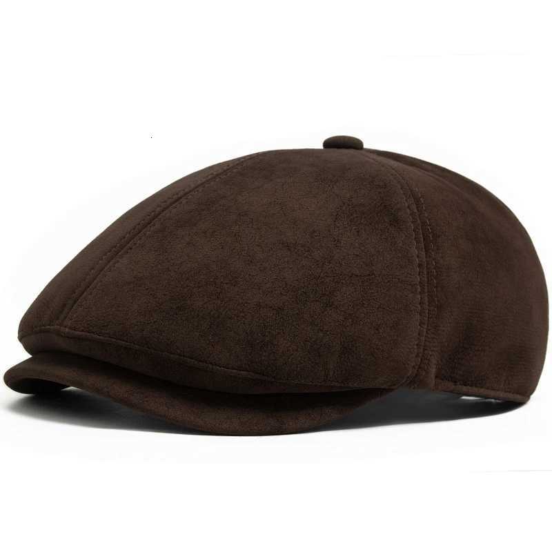 New PU Imitation leather Newsboy C Fashion Vintage Men Wen Berets For Spring Autumn Visor Flat Hat Casual Retro Hip Hop Cs Y251025