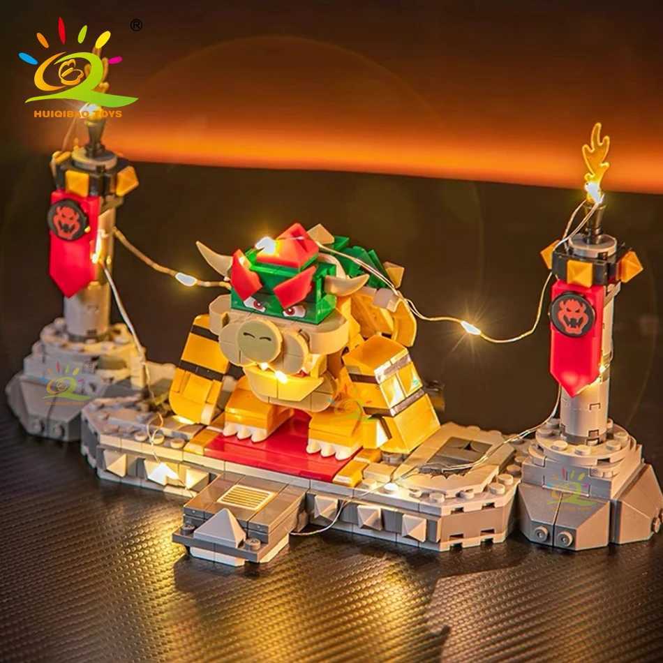 HUIQIBAO TOYS 491Pcs Boys DIY Japanese Games Cartoon Koopa With Combat Platform Building Blocks Bricks Toys Children Adult Gift C251023