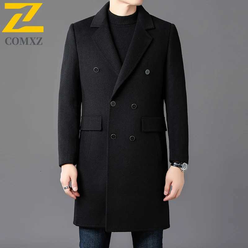 2025 Winter Men Wool Trench Coats Luxury Long Warm Wool Blends Jackets England Style Man Business Comfortable Overcoat ClothingT251025
