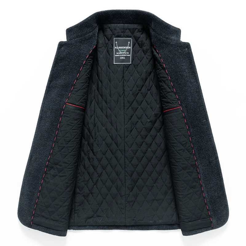 2025 Mens Woolen Stand Collar Mens Jacket Suit Autumn Winter Wool Blend Coats Male Casual Wool CoatT251025