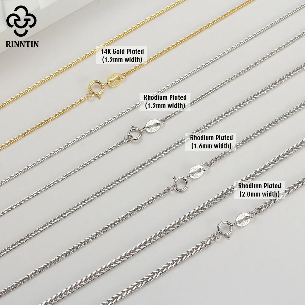 Rinntin 925 Sterling Silver Italian Handmade 12mm Chopin Chain Necklace for Women Fashion Simple Basic Neck Chain Jewelry SC53 251023