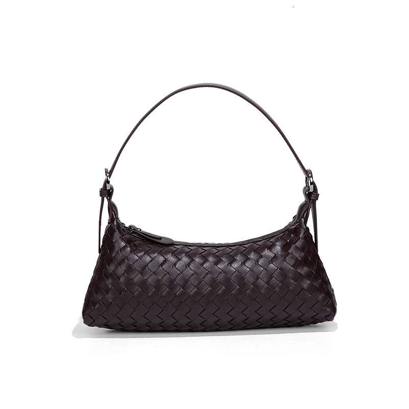 Luxury Brand Designer Bag Casual Woven Baguette Bag For Women 2025 Summer New Handmade Woven Shoulder Underarm Bag Fashion Crescent Bag