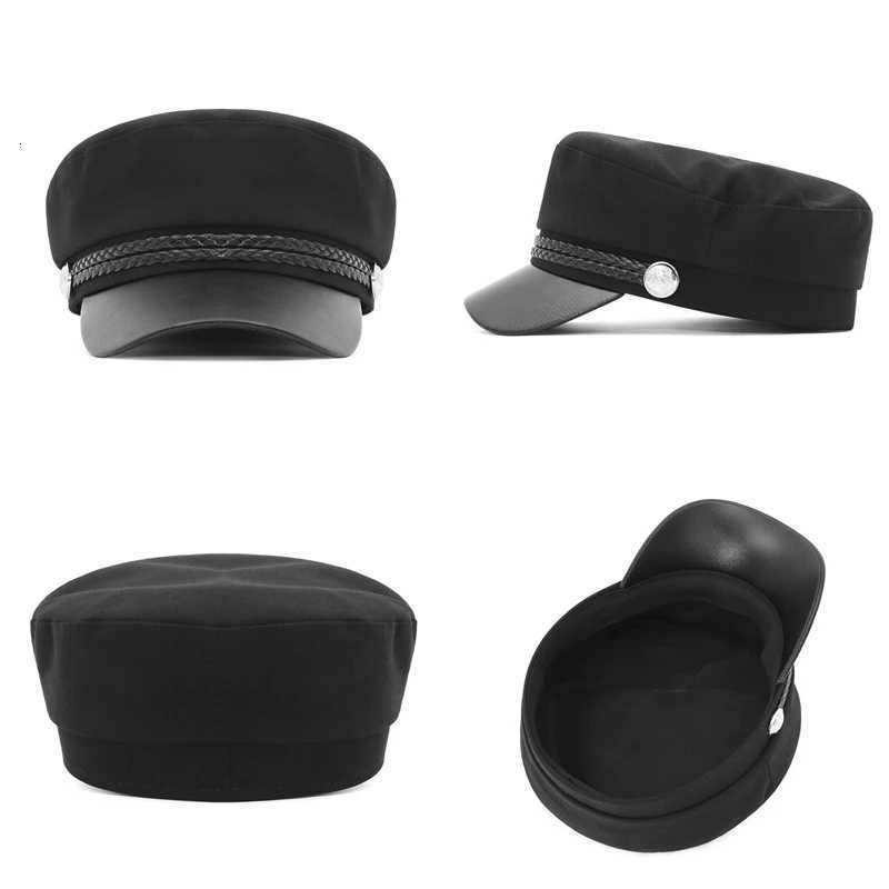 Vintage Unisex Cotton Cabbie Flat Fiddler Sailor C Flat Top Newsboy Hats Berets Y251025