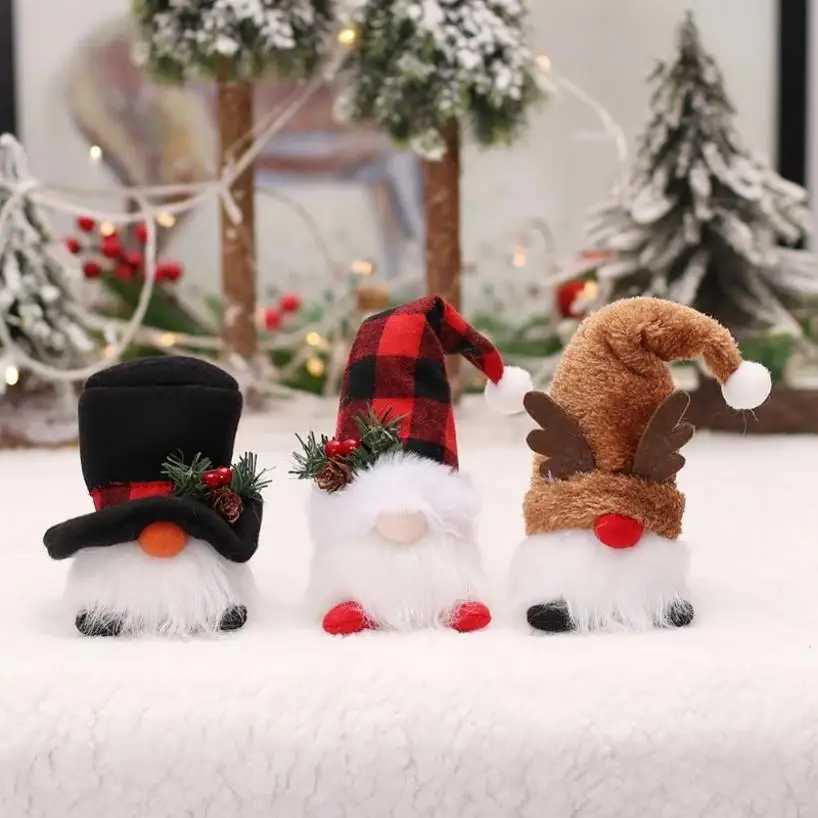 1 Pcs Christmas LED Doll Pendant Christmas Tree Ornaments Santa Plush Doll For Home New Year Xmas Decoration Party Favors C251024