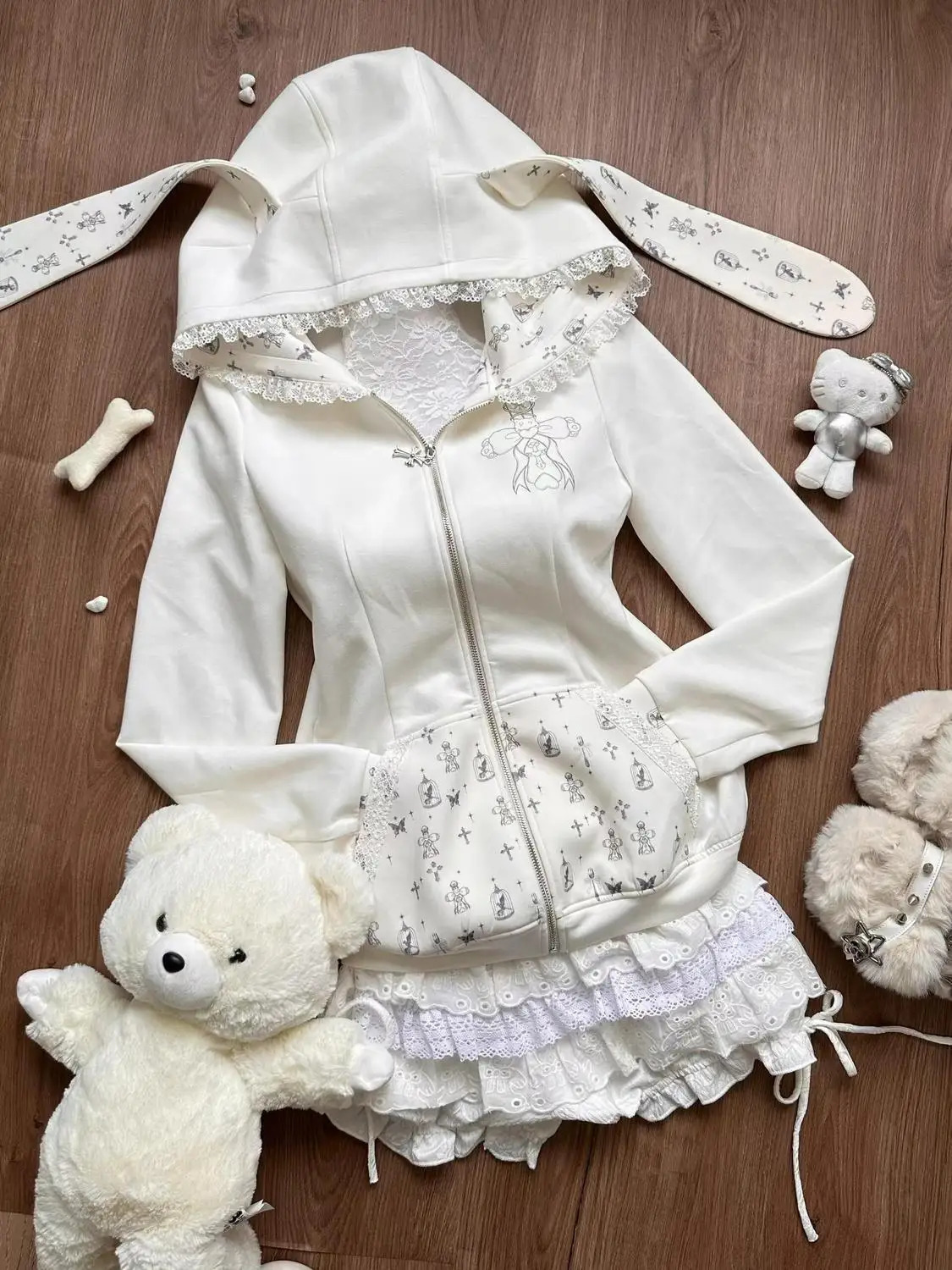 Autumn Winter Y2k Japanese Lolita Elegant Womens Suit Kawaii Floral Print n Uniform Party Set Female Korea Pupolar Clothes 251016