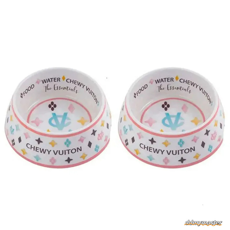 Pet Food Water Bowl Set With Mat - Anti-Slip Melamine Feeding Dish For Cats And Dogs, Wide Base Ddmymaster