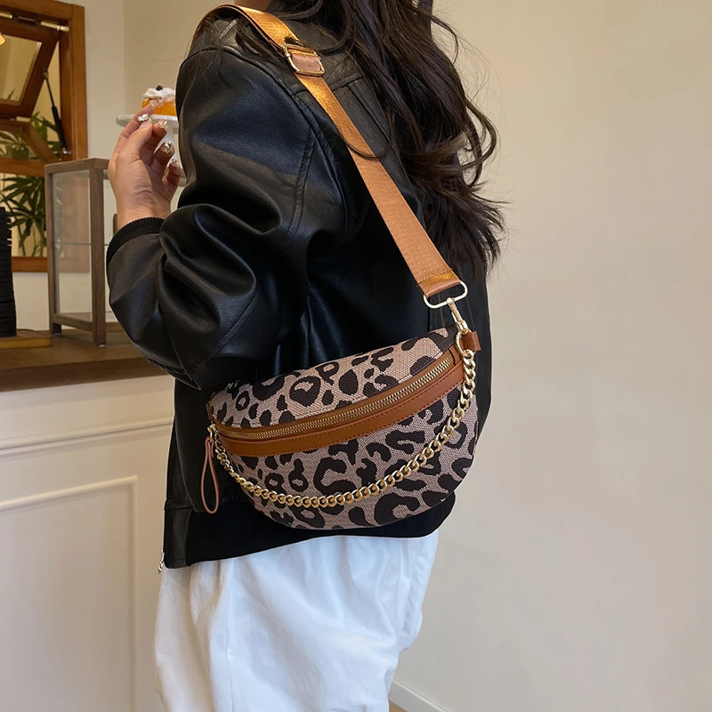 Leopard Print PU Waist Bag Fanny Pack Woman Chest Pack Belt Bag phone Purse Fashion Lady Shoulder Crossbody Bags 251023