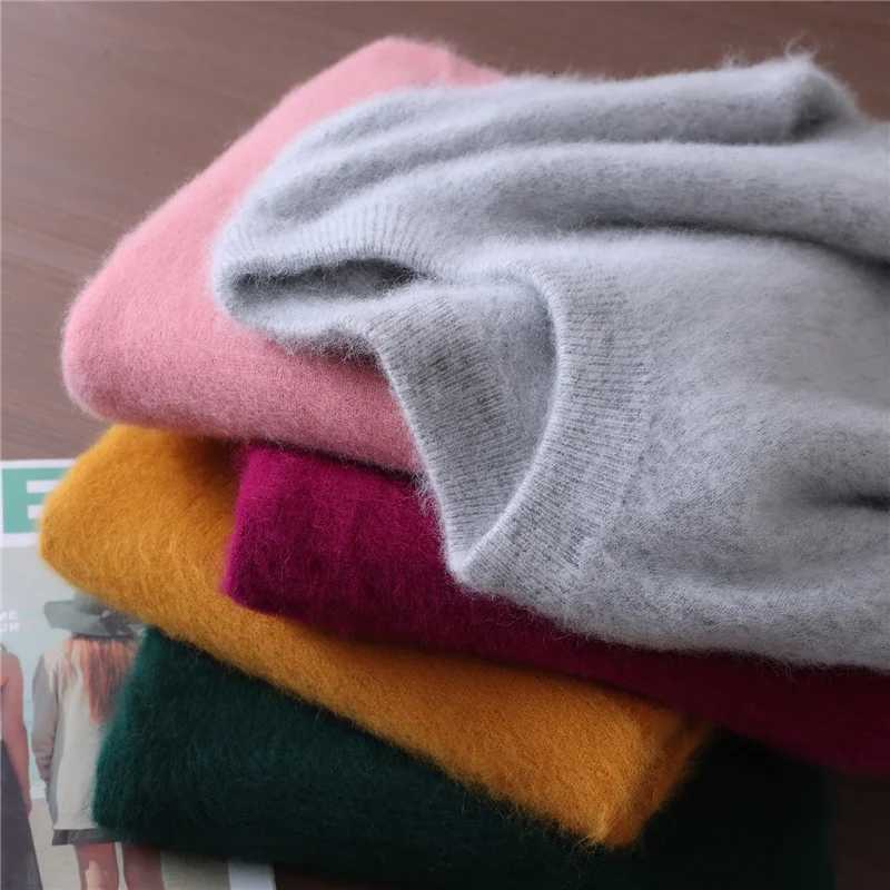 Winter Mink Cashmere Sweater Womens Pullover Round Neck Loose Large Size Knitted Bottoming Shirt Thickened And WarmT251025