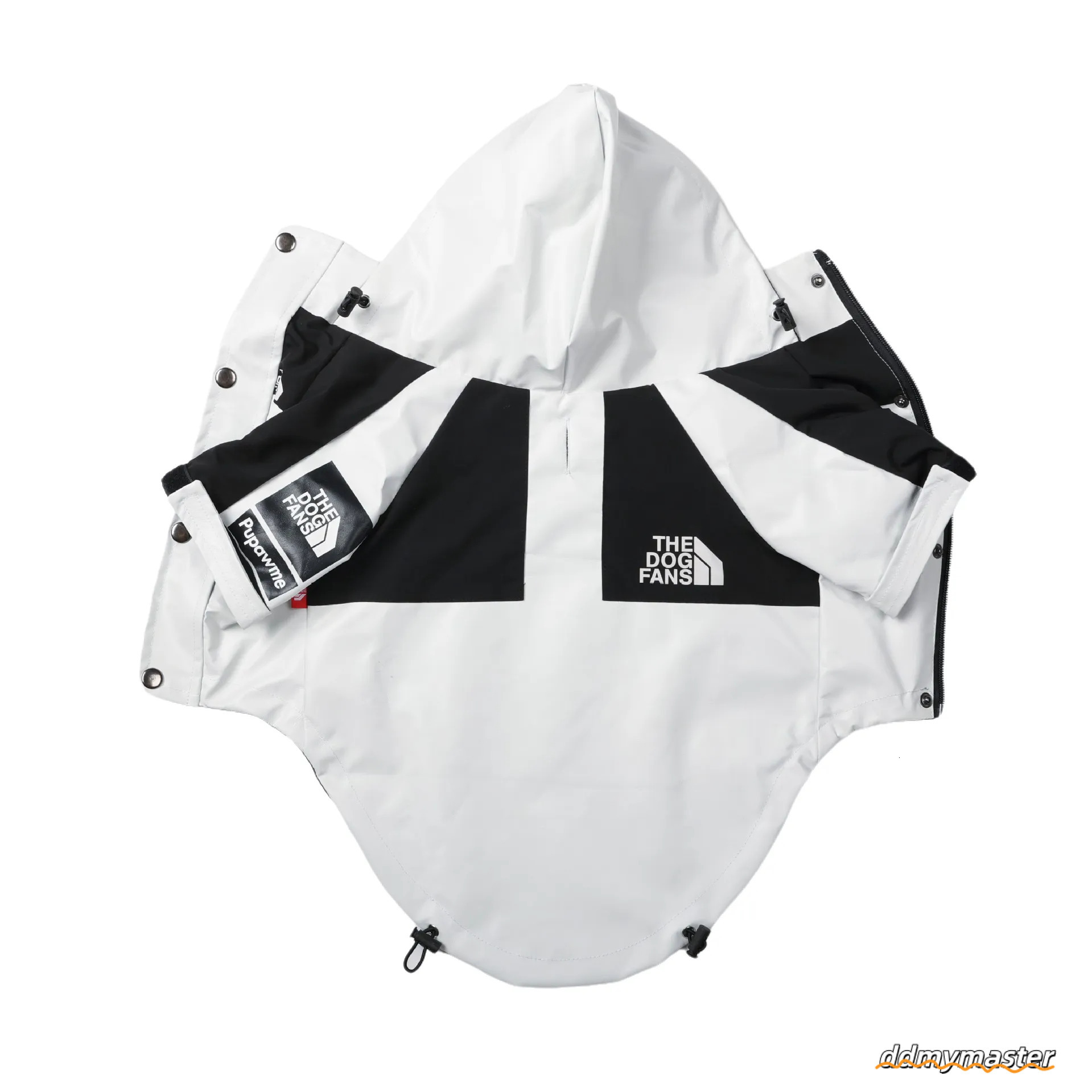 Autumn Winter Coat, Waterproof Dog With Leash Hole, Windproof Warm Outdoor Jacket Adjustable Hood Zipper Closure For Small To Large Dogs White XXXL A3