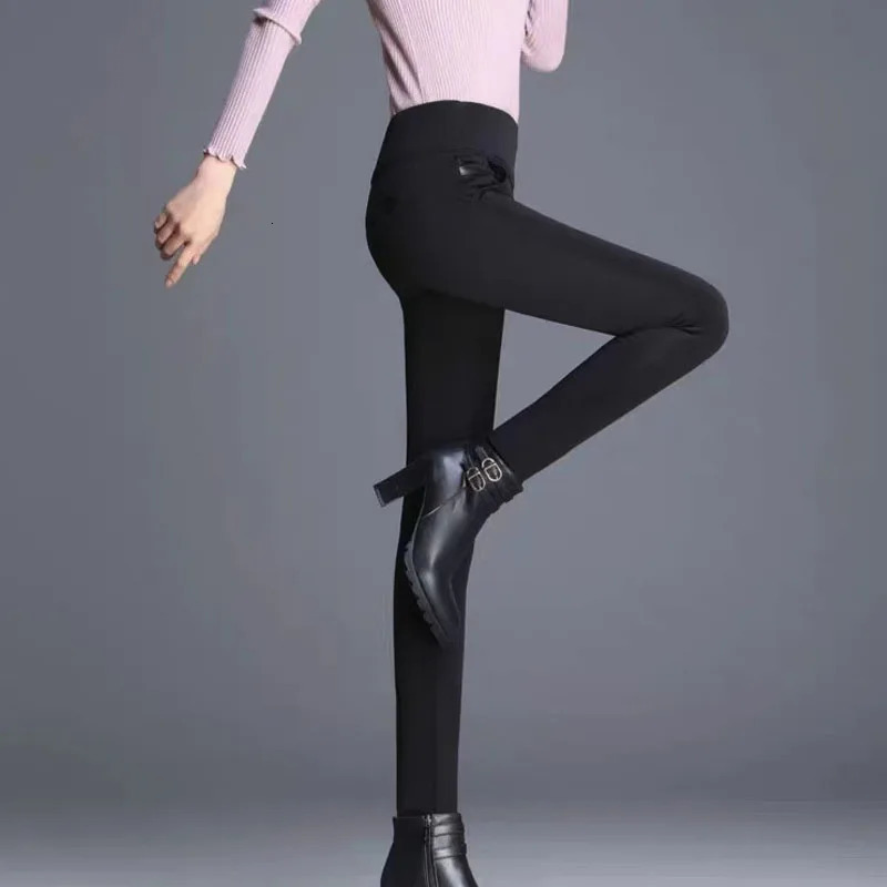 1pcs Spring Autumn Womens High Waited Leggings Comfort Breathable Pants Female Casual Slim Fit Pants Ladys Elastic Pencil Pants 251018