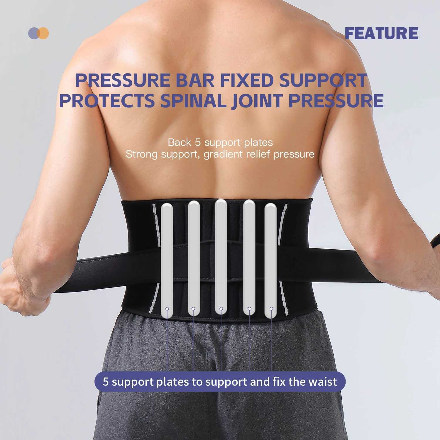 1Pcs Fitness Waist Protection 5 Support Rods Dual Strap Design For BiDirectional Compression Sports Waist Protection Y251025