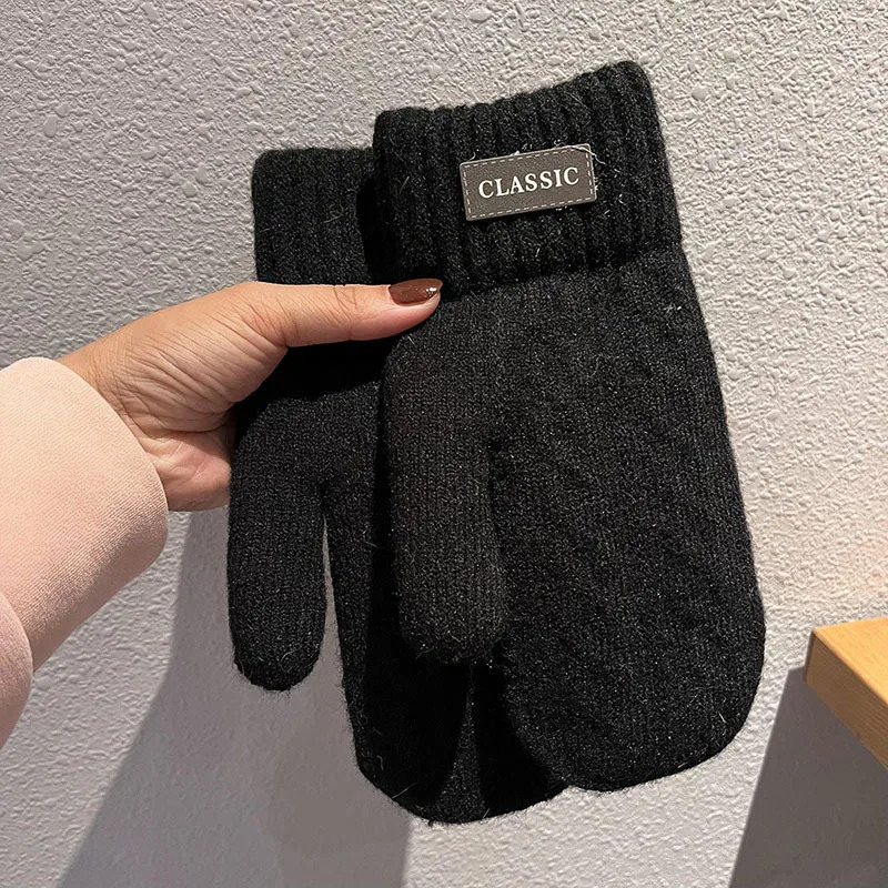 Men Winter Gloves Extreme Warmth Thermal Fleece Lined Knitted Fingerless Mittens Touchscreen Windproof Fashion Outdoor Sports 251021