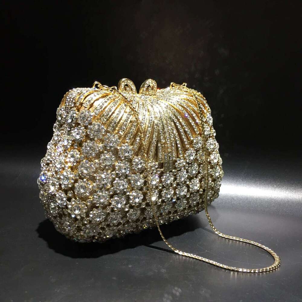 Designer Bags XIYUAN Women Gold Crystals Evening Bags Designer Handbag Female Rhinestone Clutch Party Purse Wedding Bridal Small Purses Luxury Bag