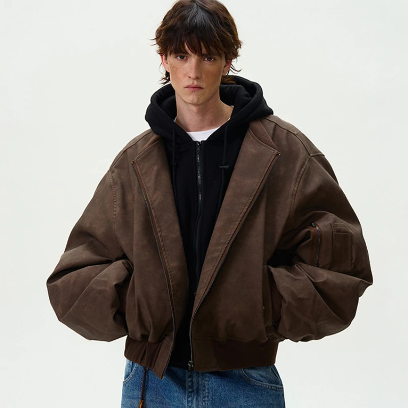 Thicken Motorcycle Hooded Leather Jacket Mens Winter Two Pieces Fashion Hip Hop Warm Parkas Pilot Bomber Cotton Coats 251020