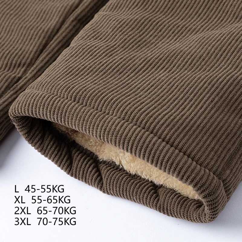 Winter Women Pants Corduroy embroidery Warm Sherpa Lined High Waist Thick Sweatpants Autumn Casual with Pockets Warm Harem PantsT251025