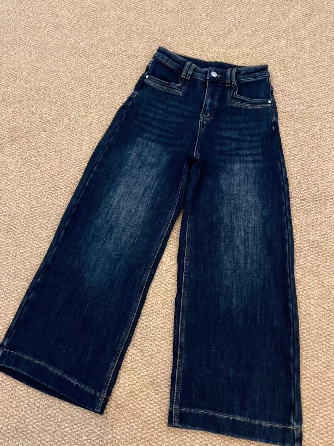 Women's Warm Fleece-Lined Wide-Leg Jeans - Loose Casual Fit, Soft & Cozy, Perfect for Keeping Warm in Autumn and Winter Daily Life 18517
