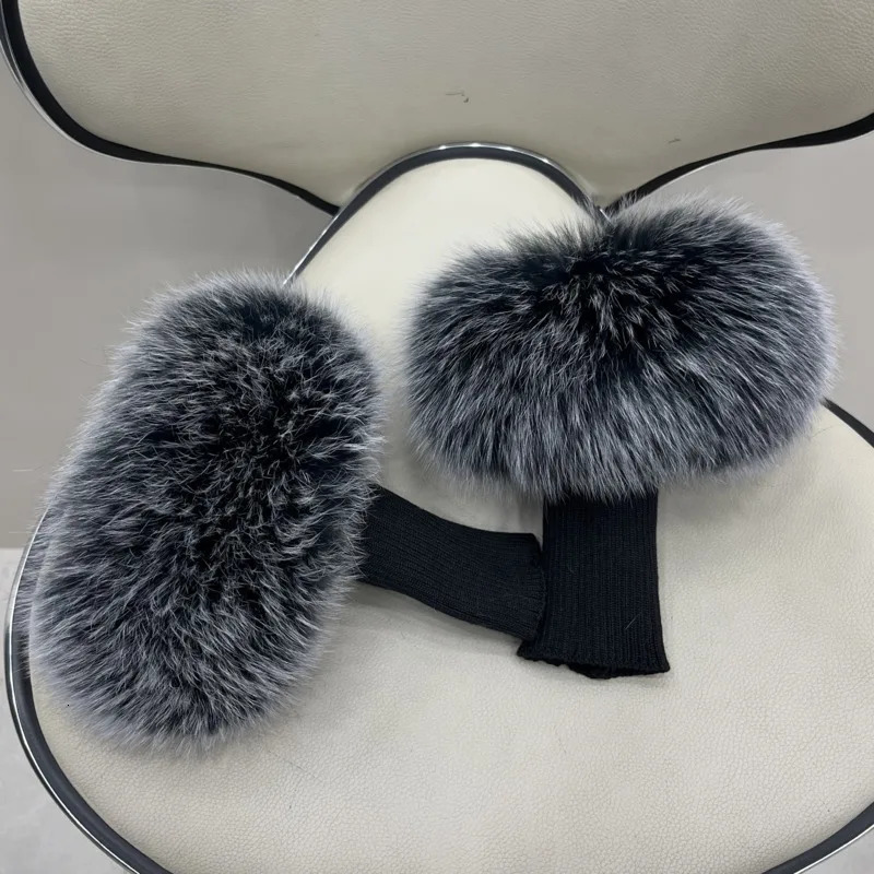 Fox Fur Cuffs For Wrist Fur Arm Wrist Winter Elastic Cuffs Warm Ladies Fox Fur Decoration For Shoes Thick Arm Sleeve 251023