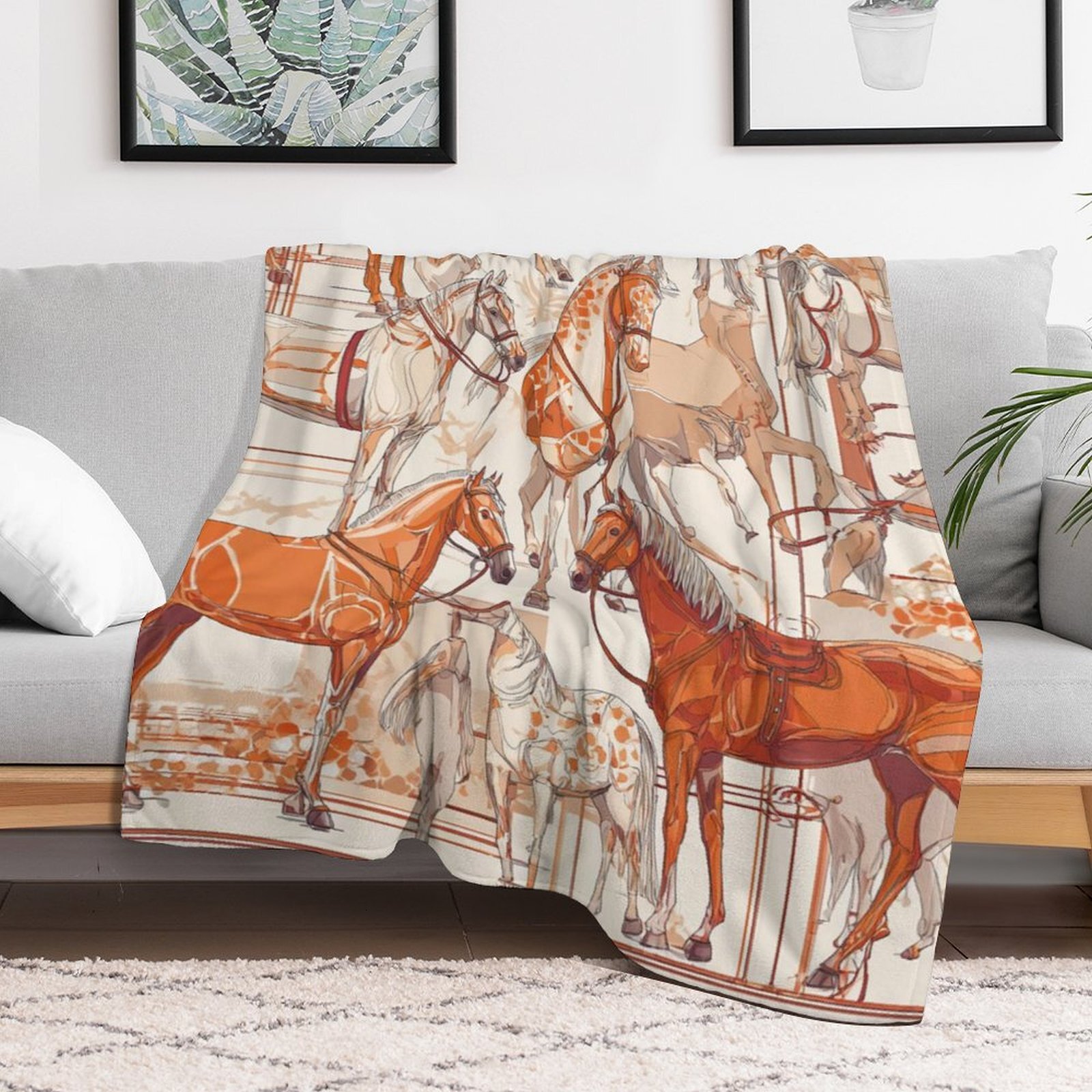 Custom H Designer Horse blanket blanket throw cashmere vibration blanket copert Home Travel Throw Summer Air Conditioner Beach home bedding blankets t