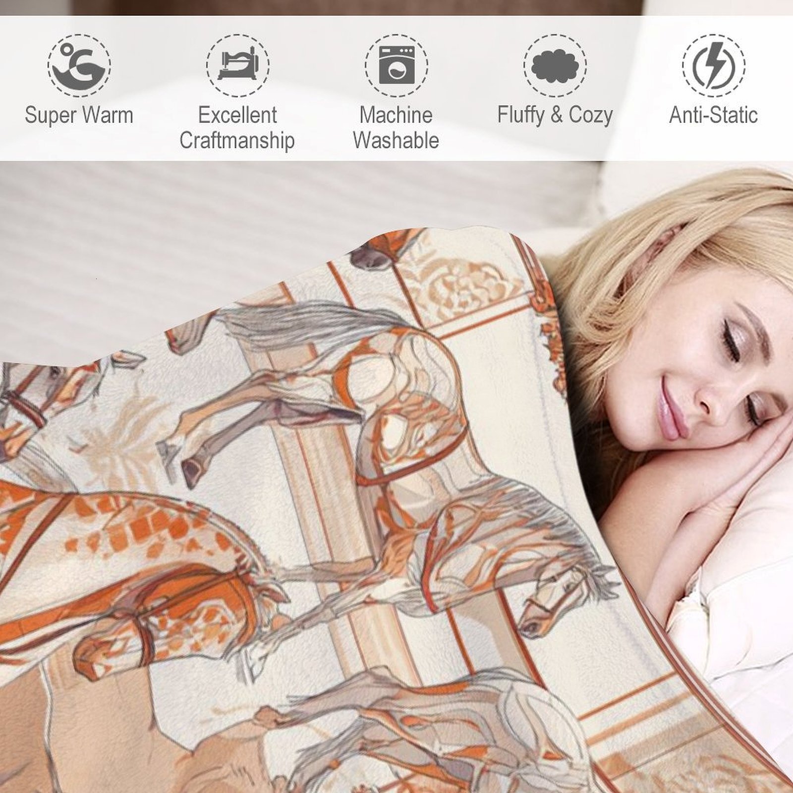 Custom H Designer Horse blanket blanket throw cashmere vibration blanket copert Home Travel Throw Summer Air Conditioner Beach home bedding blankets t