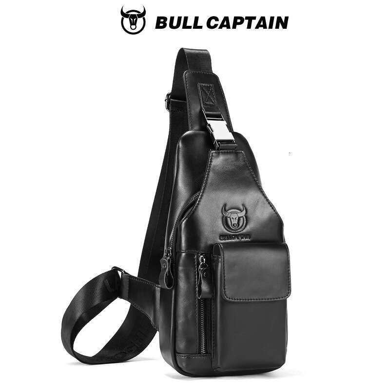 Captain Cow Goods Men S Genuine Leather Single Shoulder Chest Top Layer Cowhide Front Crossbody Bag Inch Ipad