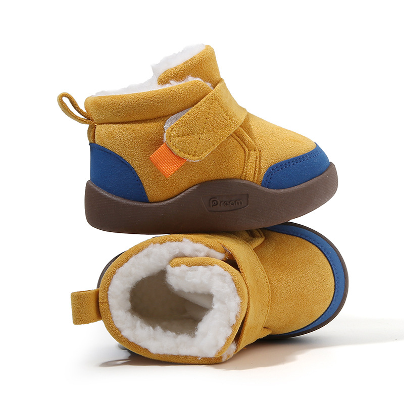 Infant Toddler Boots Winter Baby Crib Snow Boots Warm Plush Outdoor Non-Slip Child Walkfashion Kids Boots Shoes Size 15- 24 W1160