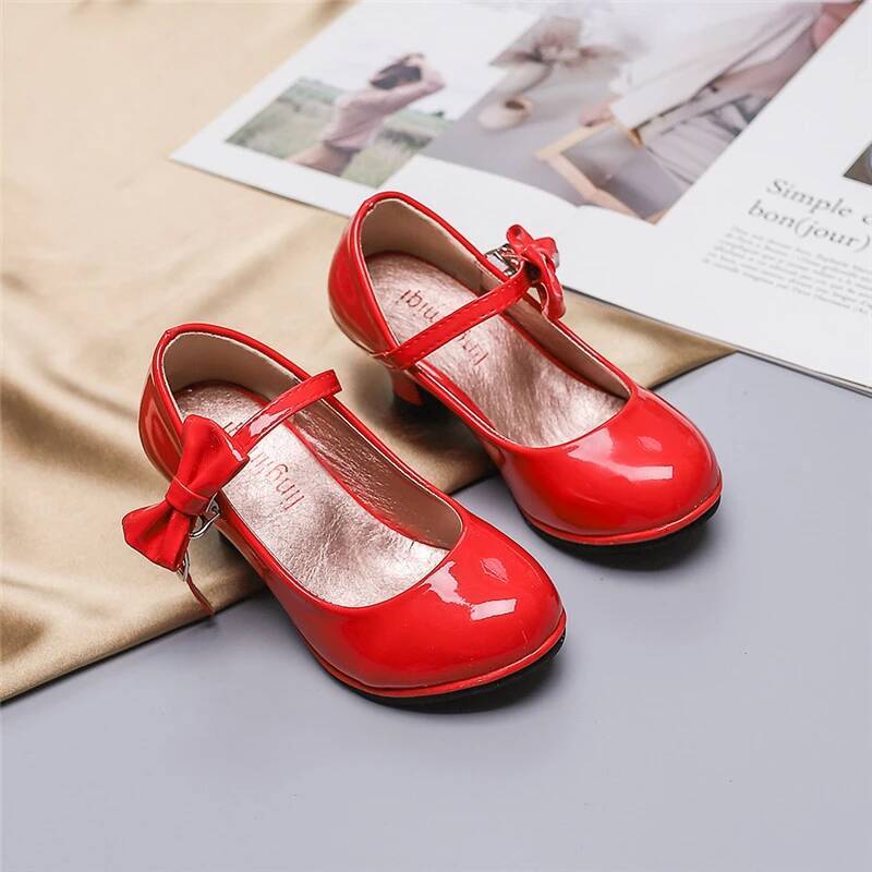 Girl's High Heel Spring Autumn Children's Leather for School Performance Kids Fashion Causal Princess Dress Shoes ddmyshoesvip