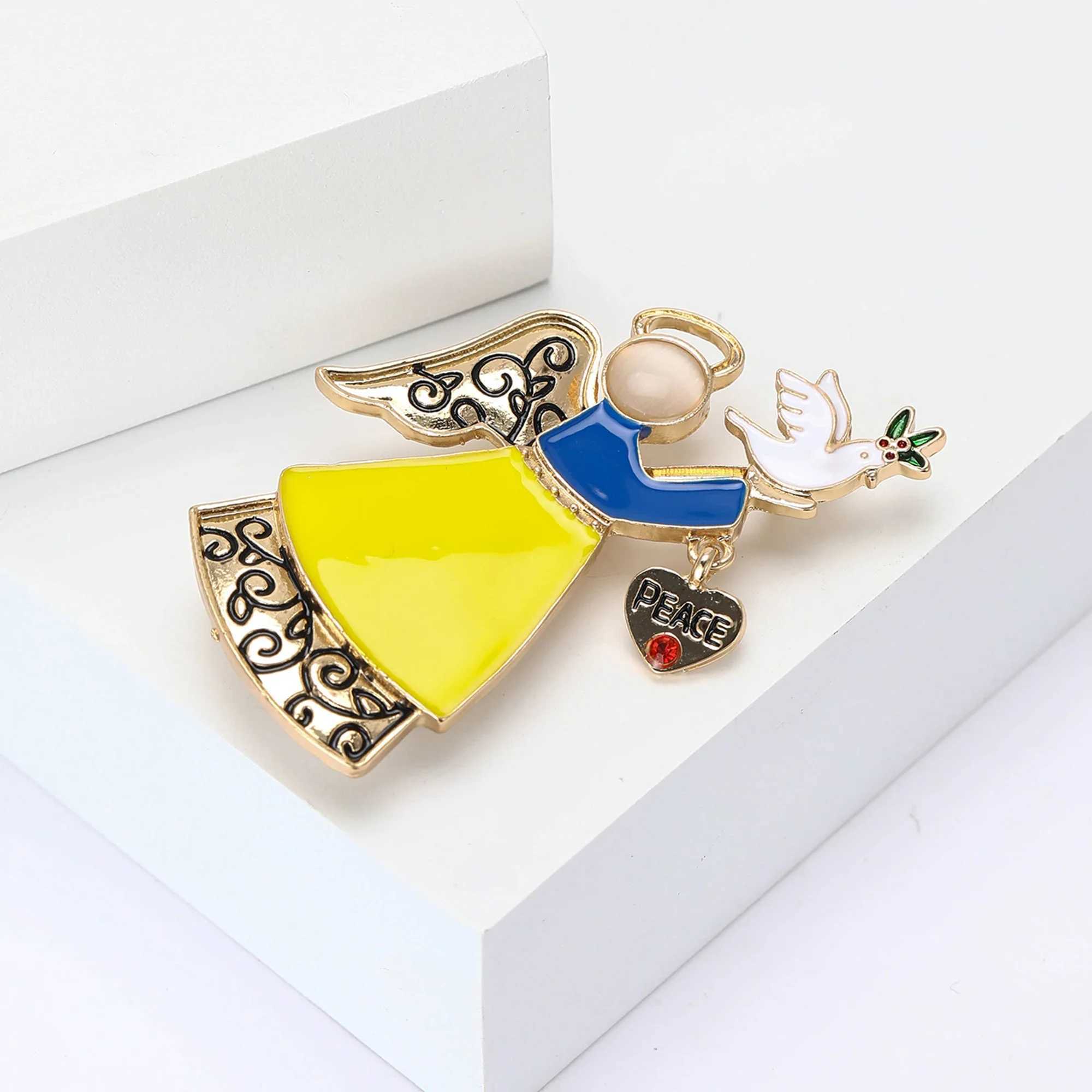 Enamel Peace Dove Angel Brooches for Women Unisex Peace Pins 2color Available Office Party Accessories Gifts J251115