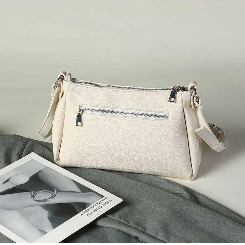 Women Armpit New PU Leather Fashion Solid Zipper SOFT Shoulder Bag Purses And Handbags Designer Tote Handbag 251023 1025