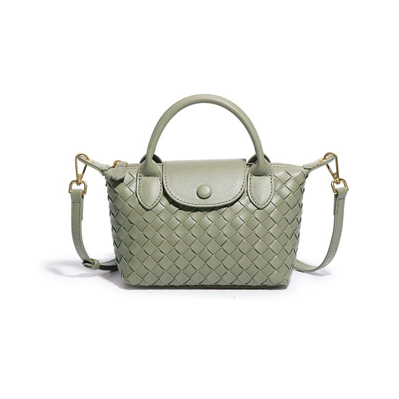 Hand-woven Dumpling Bag Retro Fashion design Bag Pu Leather Shoulder Crossbody Bag for Women