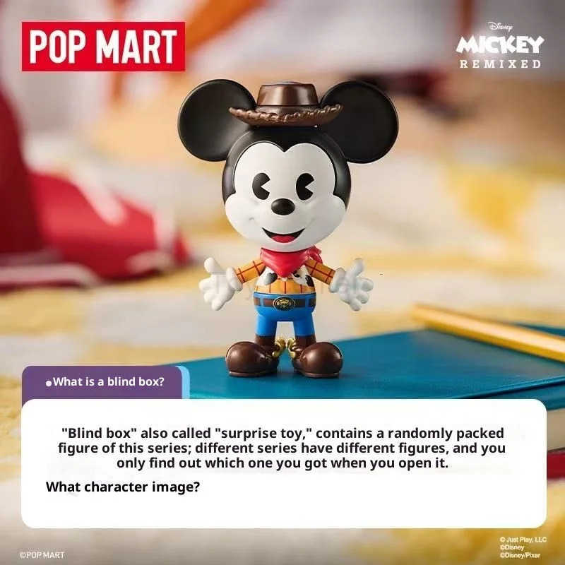 Disney POPMART New Genuine Spot Bubble Mart Mickey REMIXED Mickey Meets Pixar Series Figure Blind Box Birthday Gift H251025