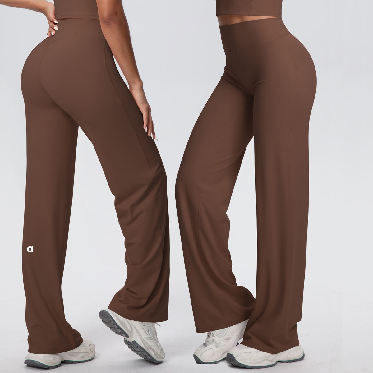 Yoga Leggings Pants New double-sided brushed solid color high waist loose breathable yoga wide leg pants for running and fitness yoga bell bottoms A-6575 women clothes