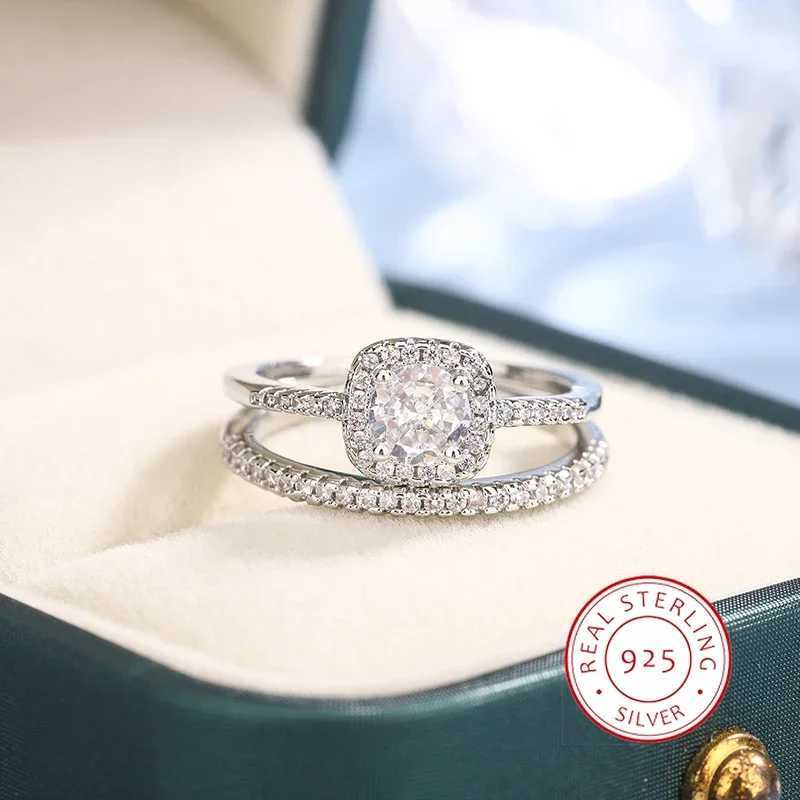 2pcs 925 Silver Plated Wedding Ring Set Oval AAAA Zircon Jewelry Engagement Ring Wedding Set Ring Jewelry for WomenXJ251025