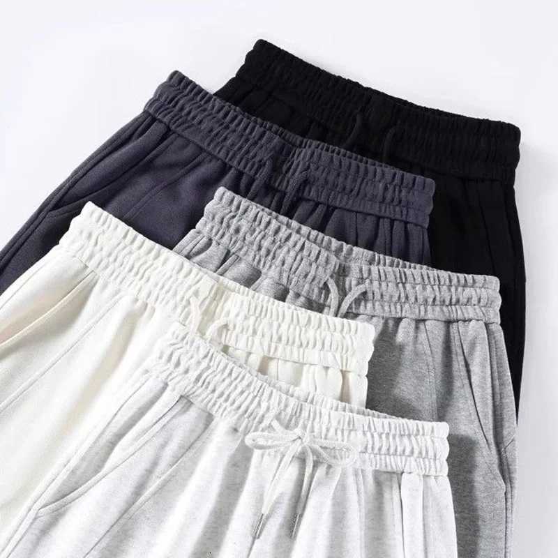 2024 Winter Girls Pants Snow Warm Solid Fleece Sweatpants Lady Korean Style Thicken Thermal High Waisted Straight Leg TrousersT251025