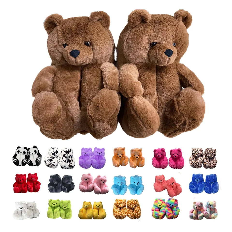 Highland Cow Fashion Bear Plush Slippers Women Men House Animals Soft Shoes Christmas Slipper Adults Indoor Shoes251020