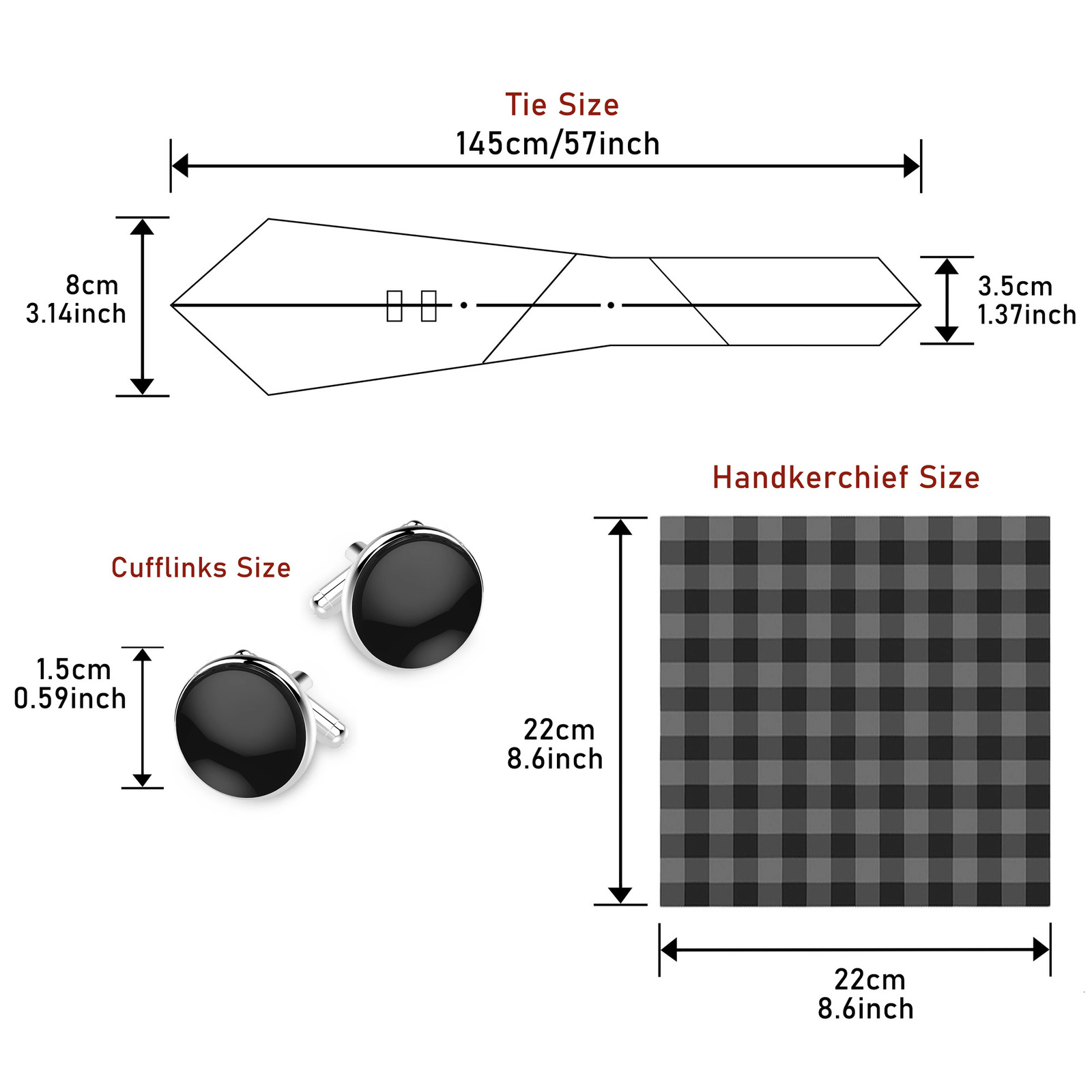 Holiday Gift Box 8 cm Red Stripe Mens Gravata Handkerchief Cufflinks Set For Men Suit Accessories Wedding Neckties 251023