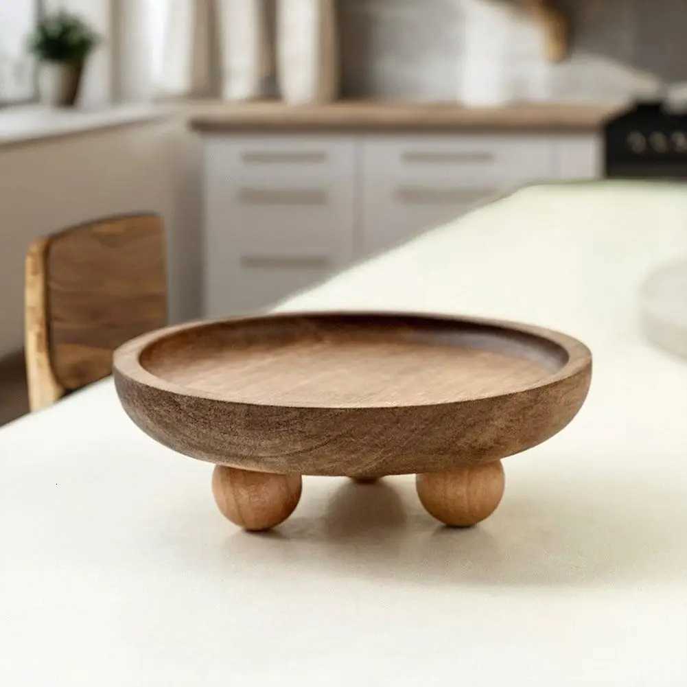 Creative Wooden Tray Cake Dessert Plate Restaurant He Wooden Tray Round Elliptical Aratherapy Ornament Tray Y251025