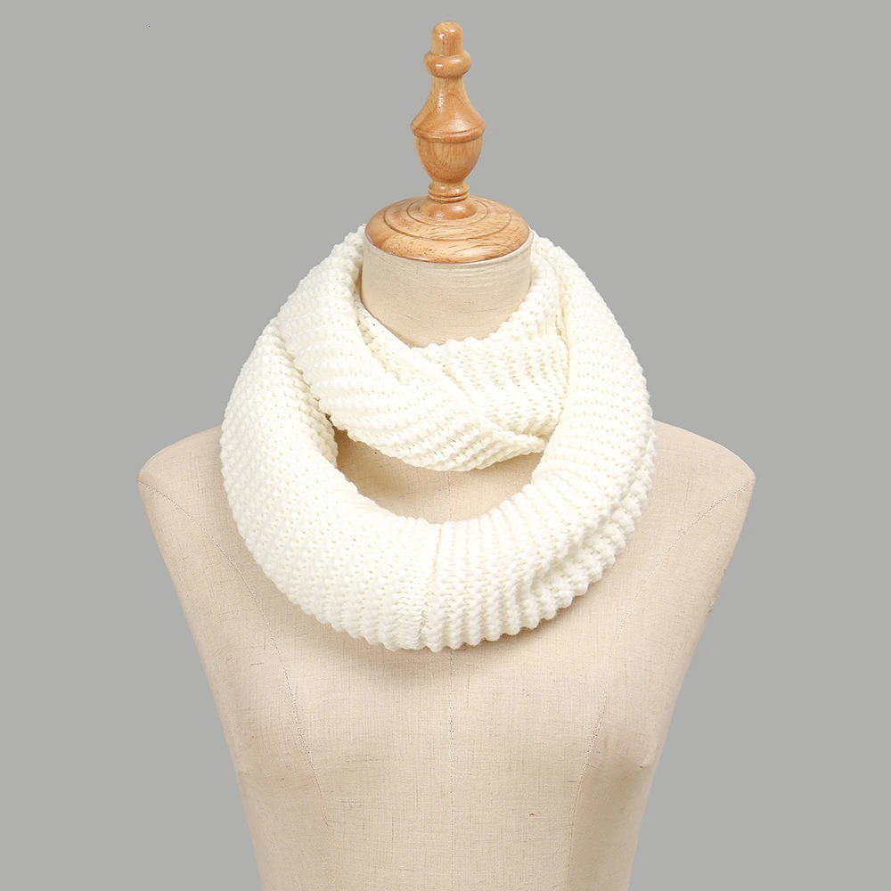 Chunky Circle Knitted Scarf for Women Snood Scarf Ring Acrylic Solid Neckerchief Warm Thick Winter Fashion 251020