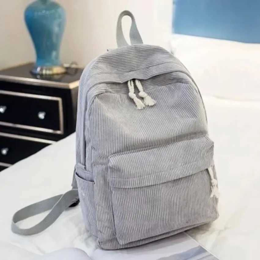 Minimalist Trendy Striped Backpack Large Capacity Casual Korean Edition Student Backpack Travel Bag Four Seasons Edition W251025