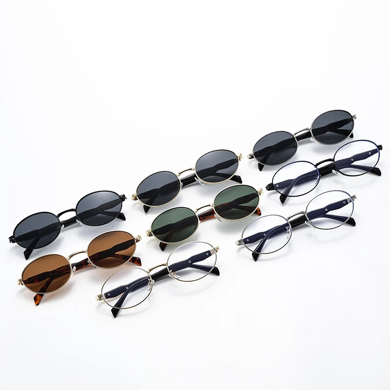 3pcs Small Oval Sunglasses Women Alloy Frame Trend Outdoor Sun Glasses High Quality Classic Men Eyewear UV400 251023