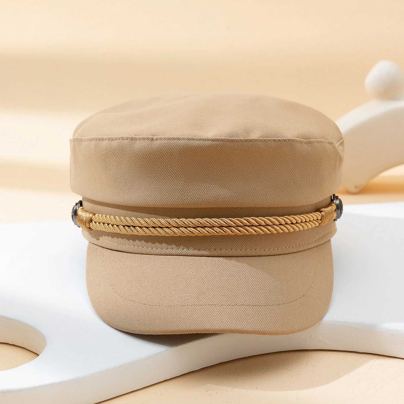 Simple double rope braid flat top beret Korean version of spring and autumn simple fashion all the newsper boy hat Y251025