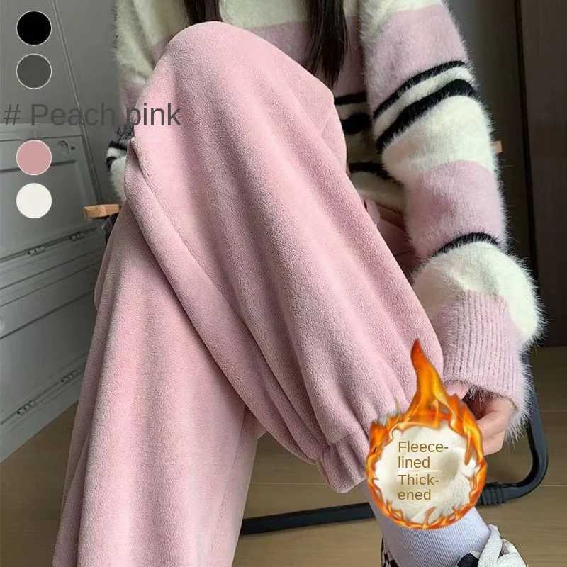 Winter Thick Warm Pants Women Velvet Elastic High Waist Sweatpants Jogger Casual Thick Sweatpants Windproof Pants For WomenT251025
