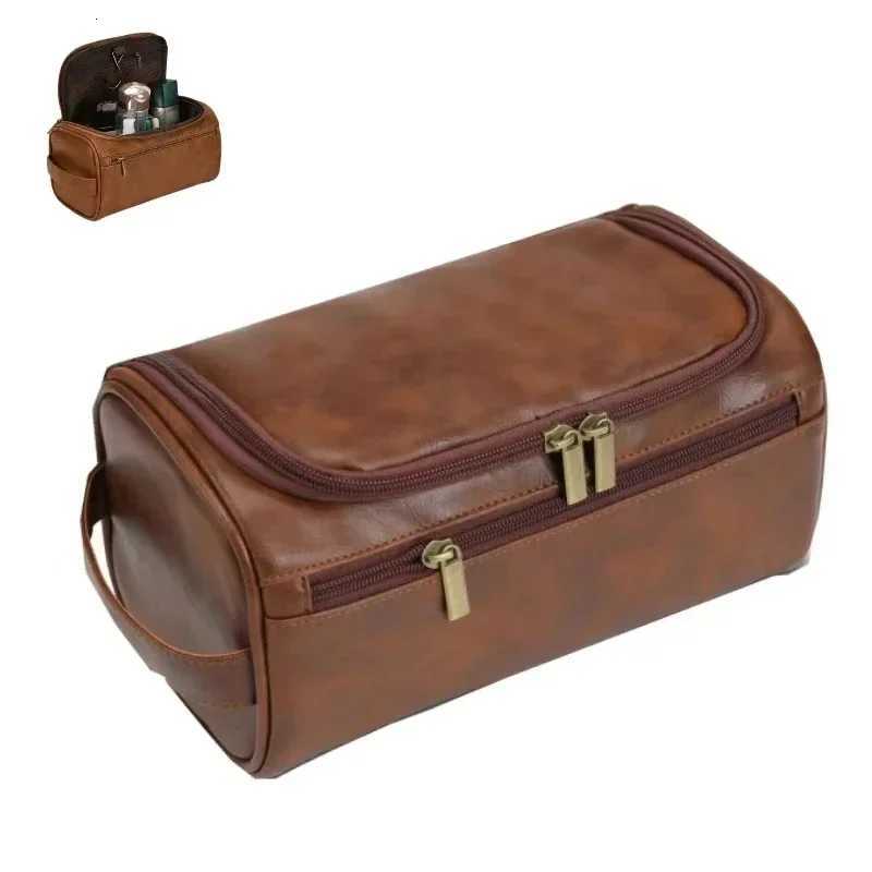Leather Toiletry Bag for Men Women Dopp Kit Mens Hanging Toiletry Bag Travel Toiletry Bag for Traveling Large Cosmetic Bag for TL251025
