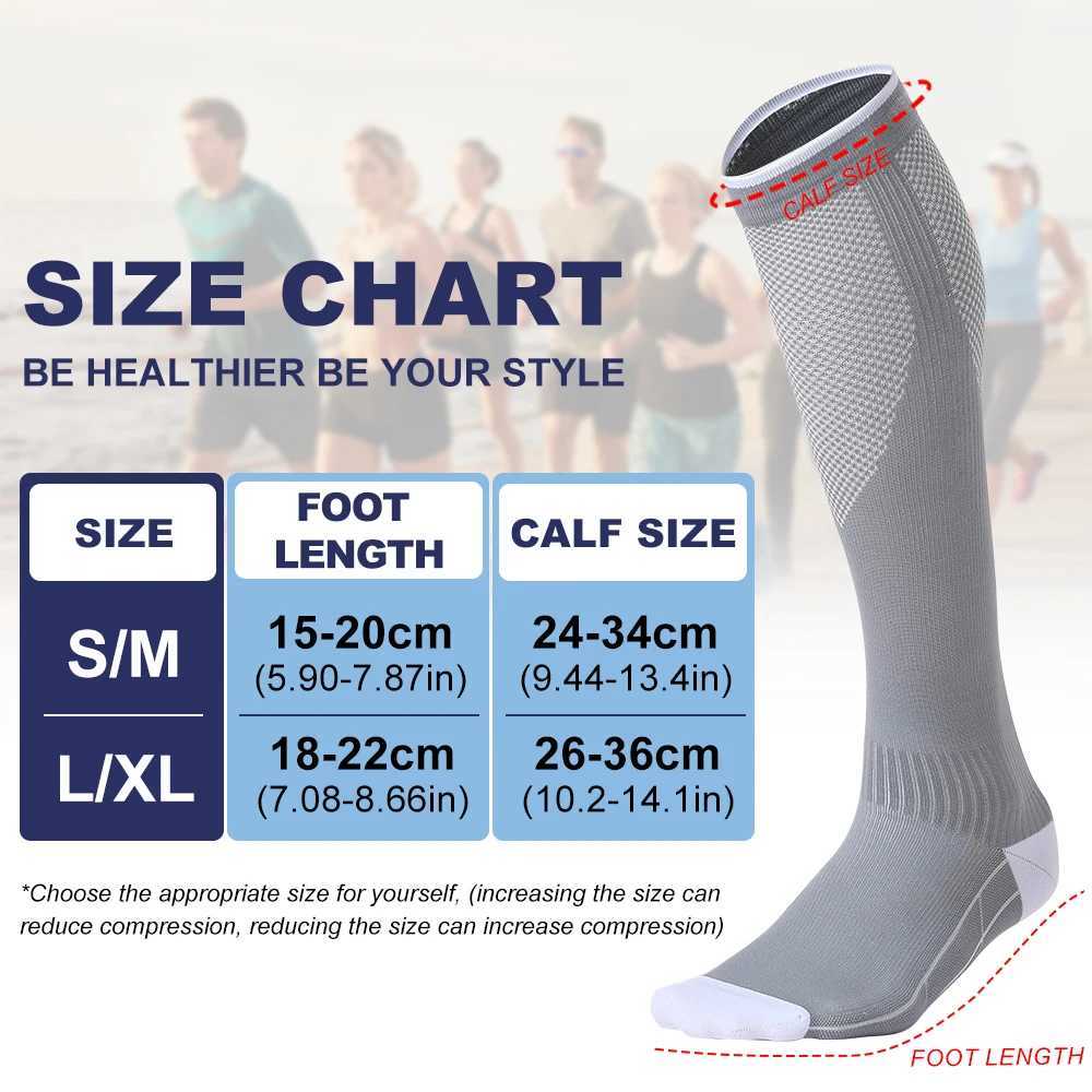 1Pair Compression Socks Women Men Graduated 2030mmHg for Running Athletic Flight Sock Performance Recovery Y251024
