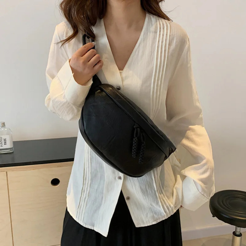 Crossbody Chest Bag High quality soft Leather Women Waist Bag Fashion Fanny Pack Lady Shoulder Bags Phone Purse 251023