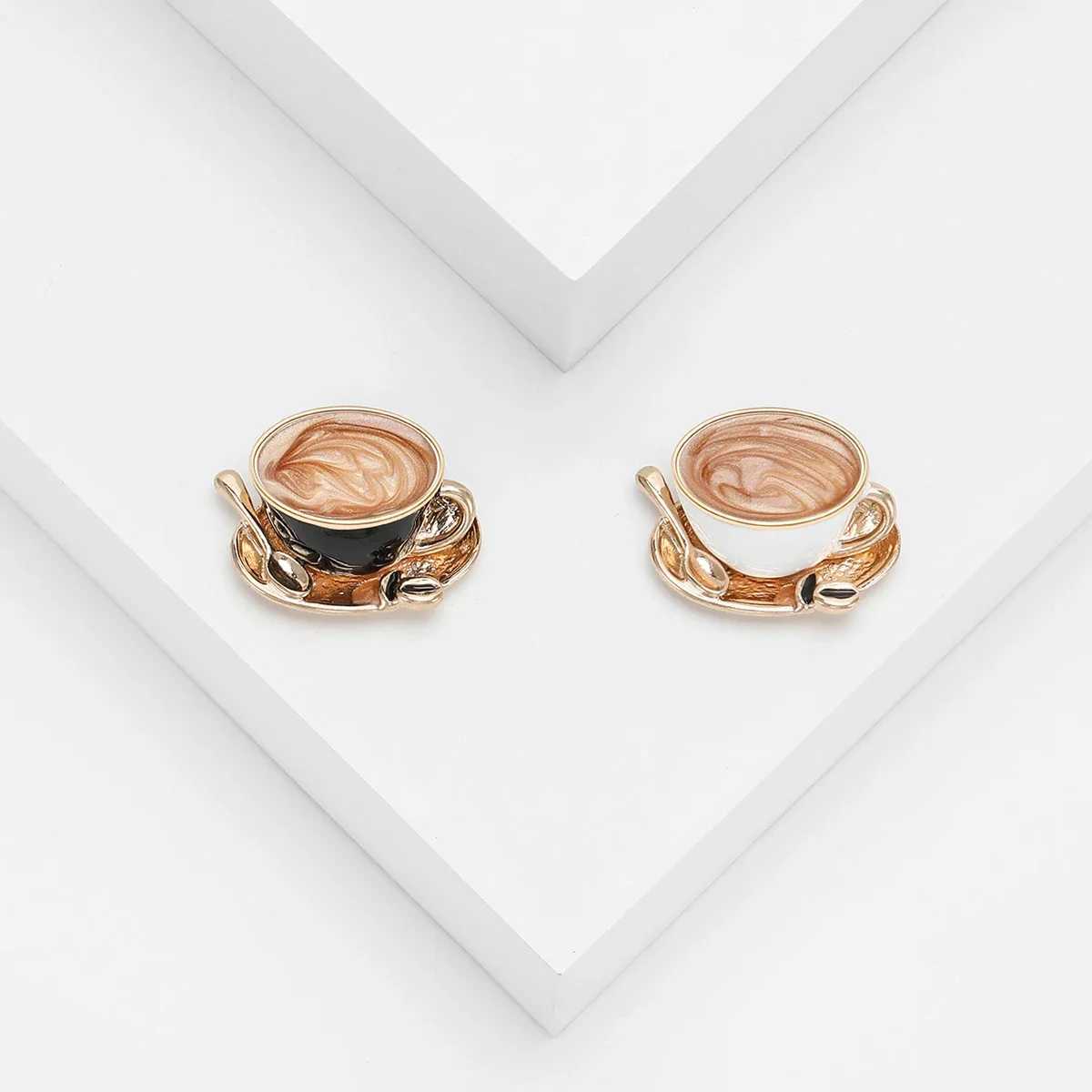 Popular Enamel Coffee Cup Brooches for Women Unisex Cups Pins Event Party Decoration Clothes Accessories J251115