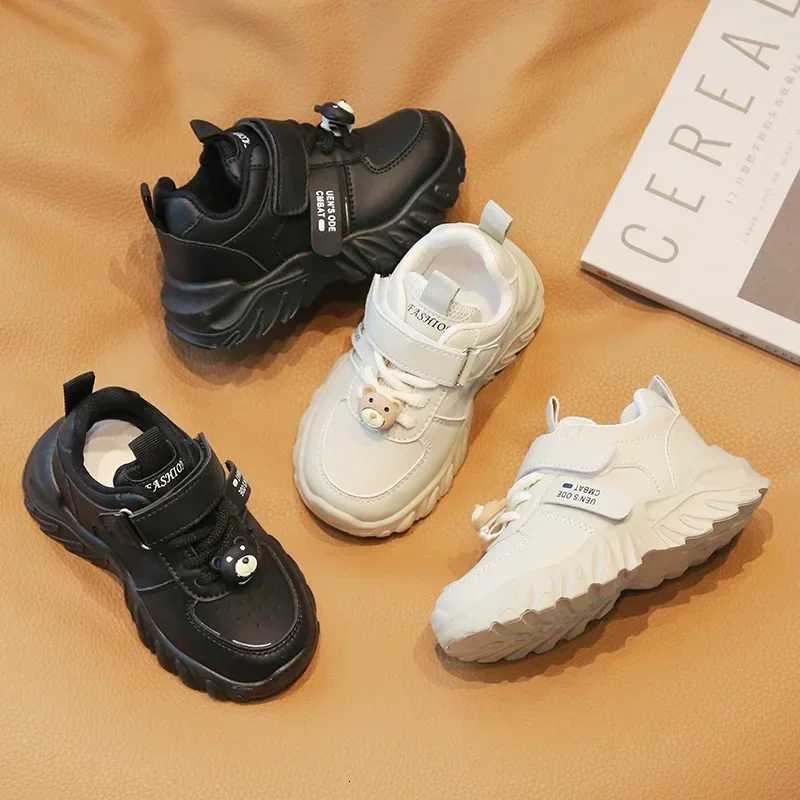 Children Fashion Sports Shoes PU Leather Soft Sole Comfort Kids Casual Running Sneakers Boy Girl Lightweight Solid Color Shoes C260130