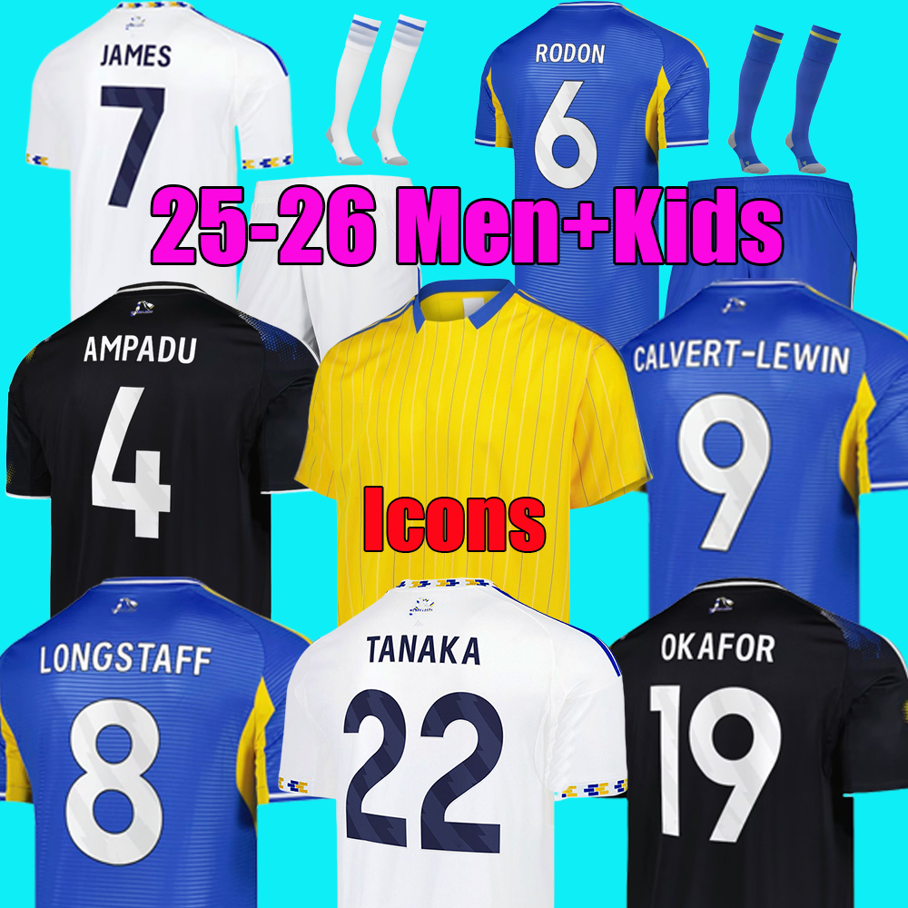 AARONSON STACH OKAFOR 25 26 Soccer Jerseys BAMFORD CALVERT-LEWIN 2025 2026 JAMES STRUIJK home football shirt PIROE GNONTO AMPADU Leeds Top kit jersey Men Kids set